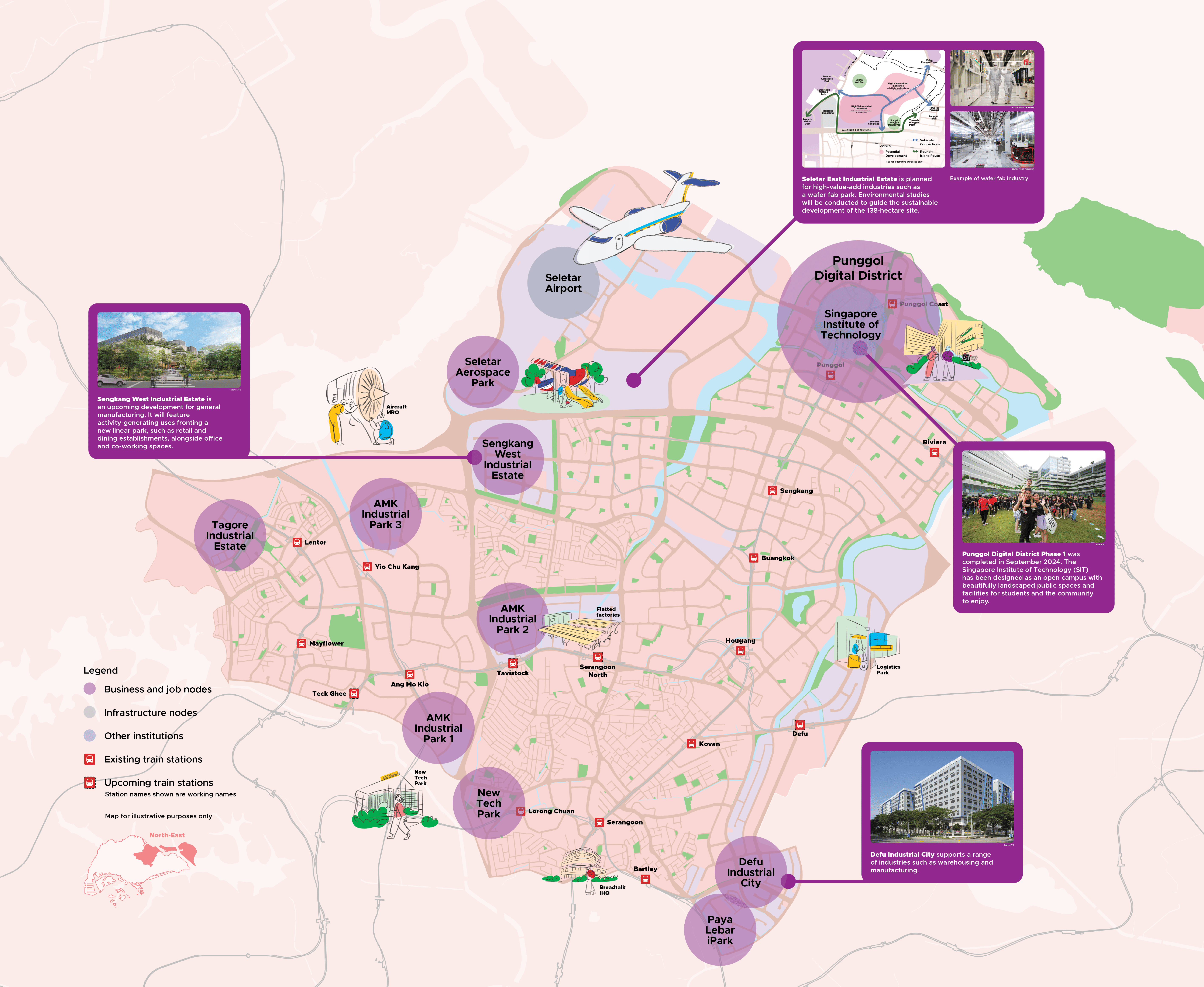 Map of work spaces in North East Region